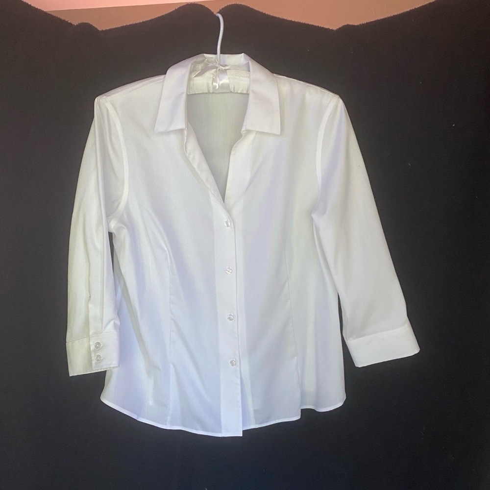 Jones New York White Button Down Shirt